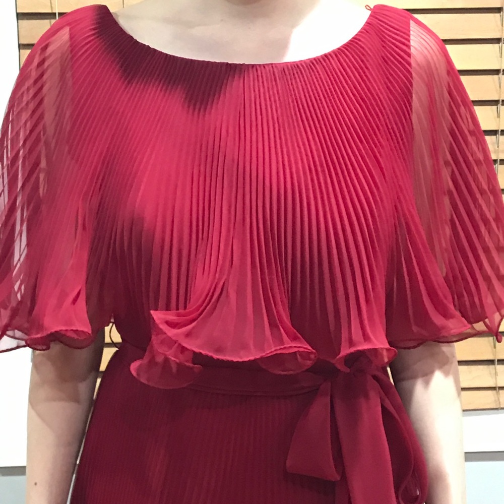 Vintage Pleaded burgundy dress